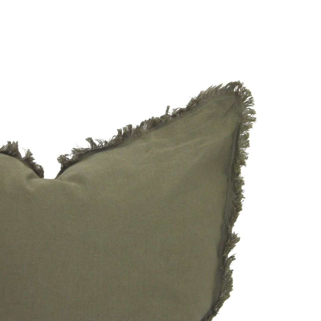 SAGE GREEN COTTON LINEN CUSHION COVER image 1